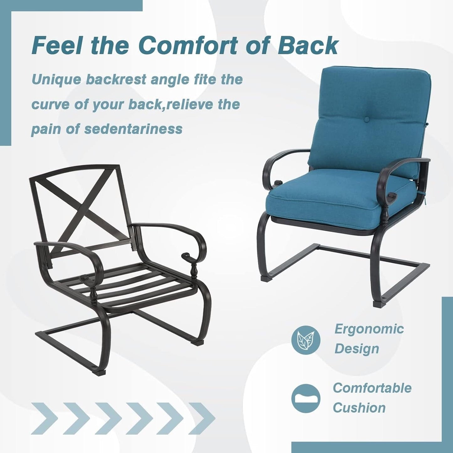 Set da pranzo Nista da esterno con 3 sedie e cuscini per patio, tavolino e C-Spring Bistro di Havenside Home