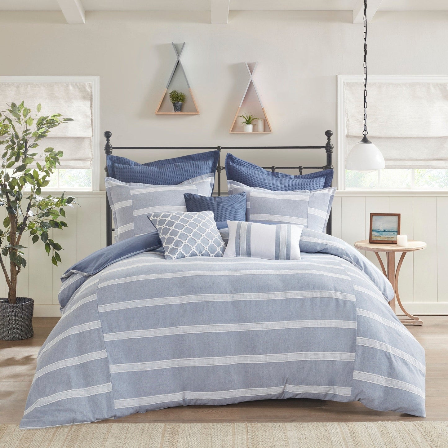 Set di piumoni oversize in cotone blu nobile di Madison Park Signature