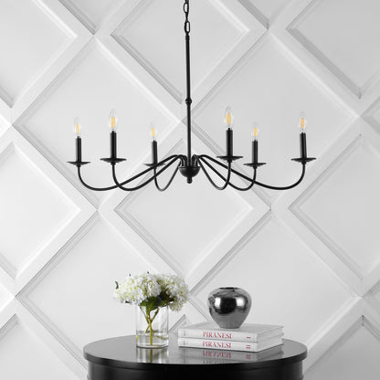 Lampadario a LED in ferro a 6 luci da 34,75 pollici, di JONATHAN Y