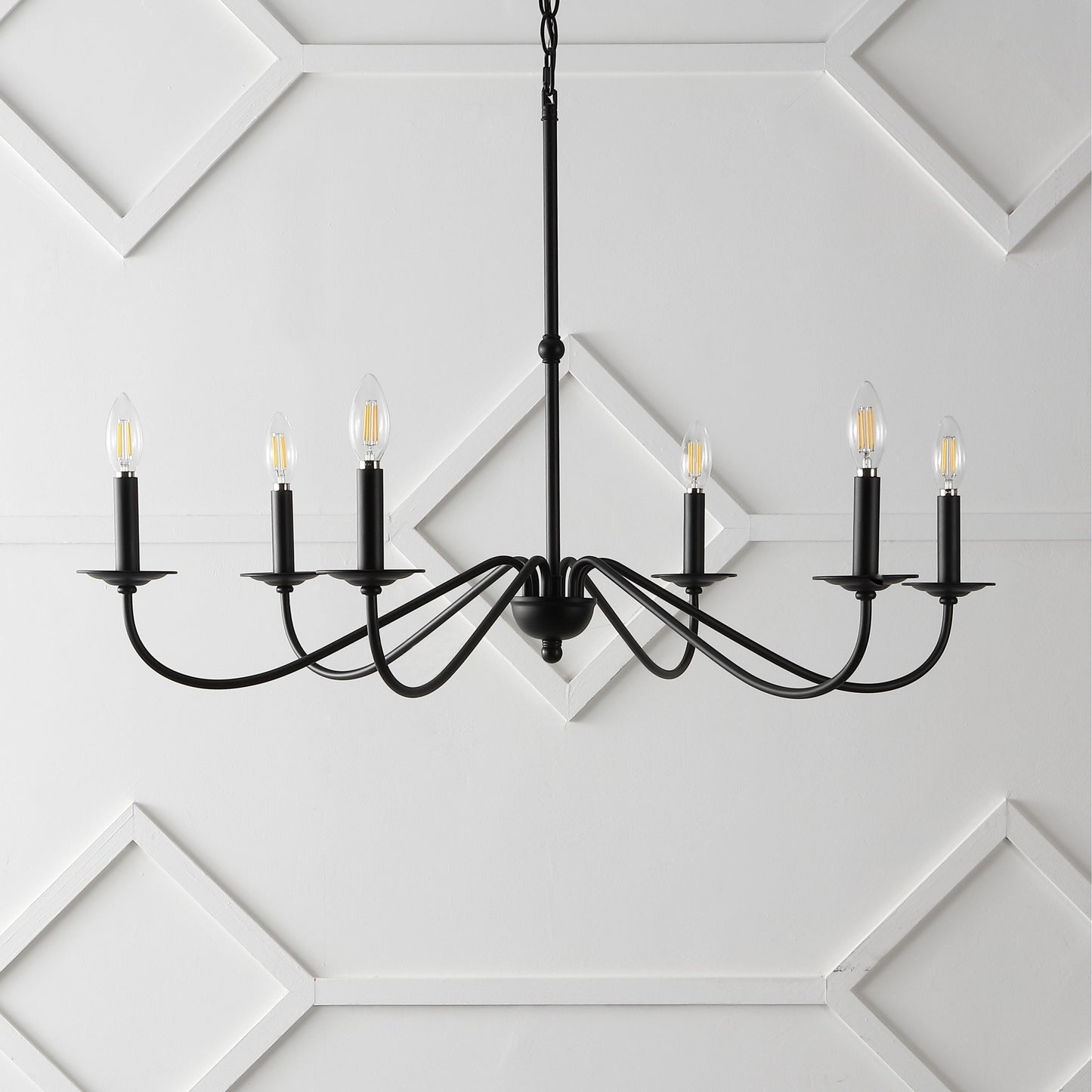 Lampadario a LED in ferro a 6 luci da 34,75 pollici, di JONATHAN Y