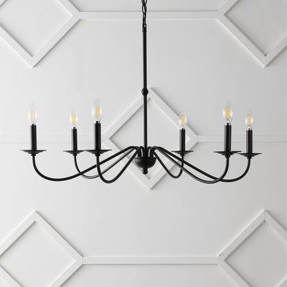 Lampadario a LED in ferro a 6 luci da 34,75 pollici, di JONATHAN Y