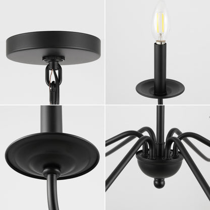 Lampadario a LED in ferro a 6 luci da 34,75 pollici, di JONATHAN Y