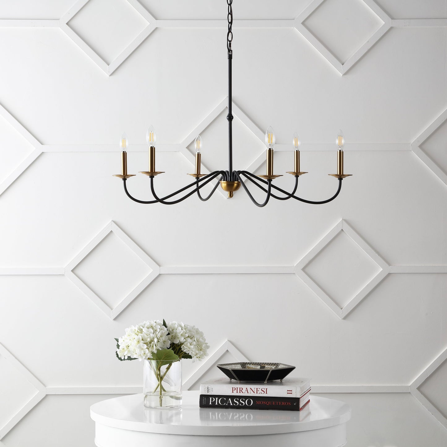 Lampadario a LED in ferro a 6 luci da 34,75 pollici, di JONATHAN Y