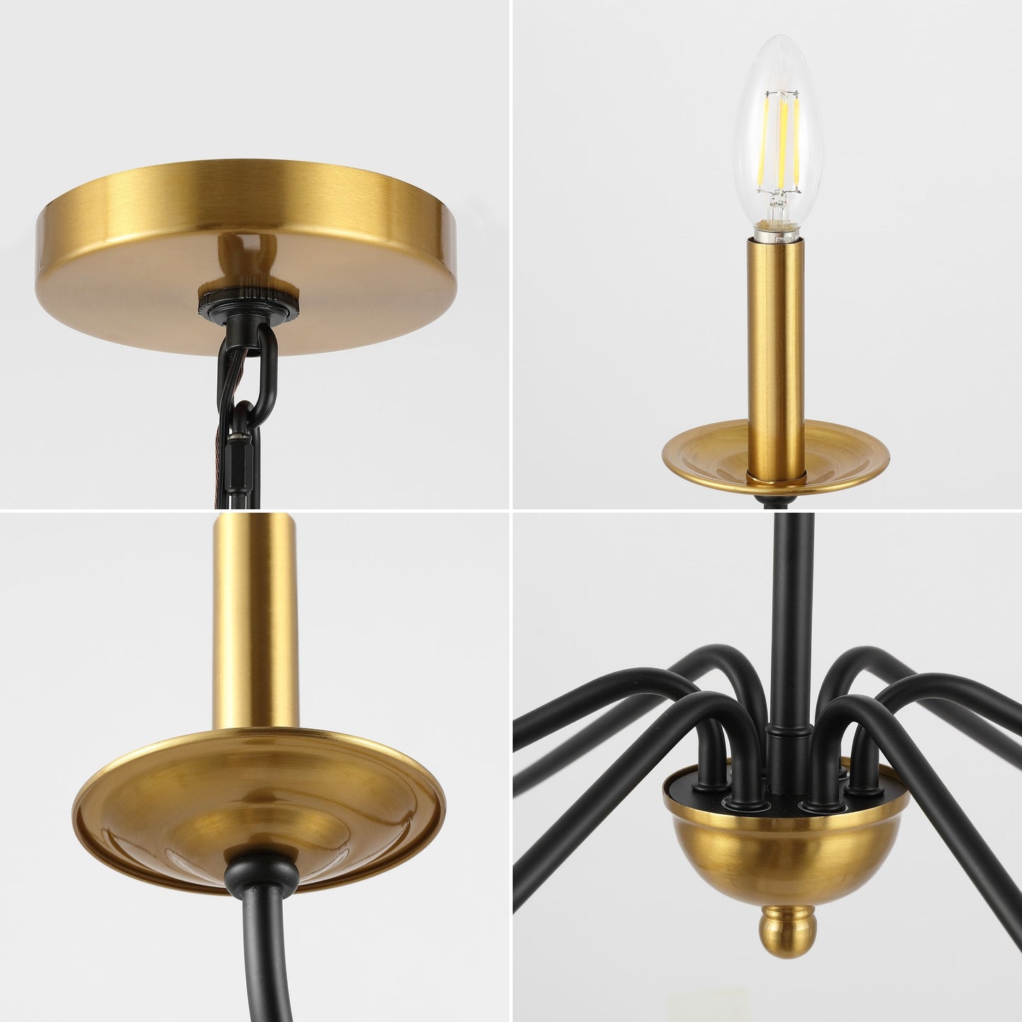 Lampadario a LED in ferro a 6 luci da 34,75 pollici, di JONATHAN Y