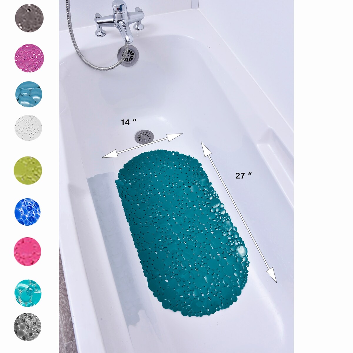Tappetino antiscivolo ovale per vasca da bagno Bubbles 28 L x 15 W