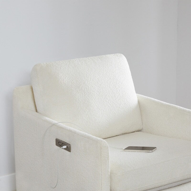 Poltrona girevole Nora Power con poggiapiedi elettrici e schienale reclinabile