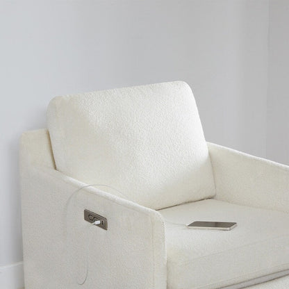 Poltrona girevole Nora Power con poggiapiedi elettrici e schienale reclinabile