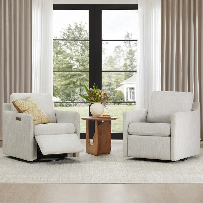 Poltrona girevole Nora Power con poggiapiedi elettrici e schienale reclinabile