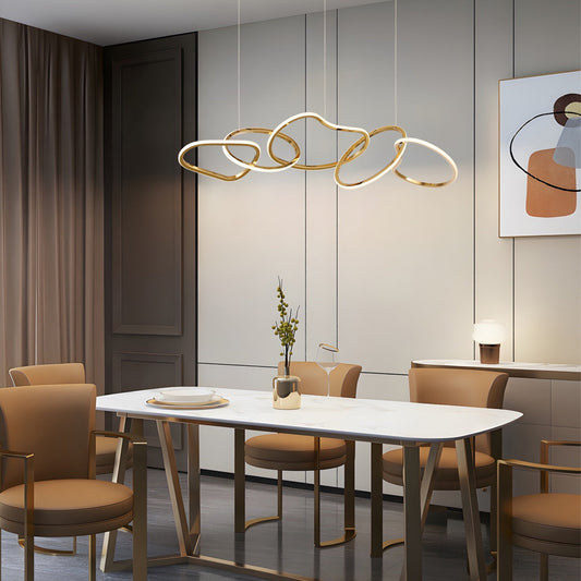 Lampadario a LED in acciaio inossidabile di lusso nordico con luci a sospensione per sala da pranzo