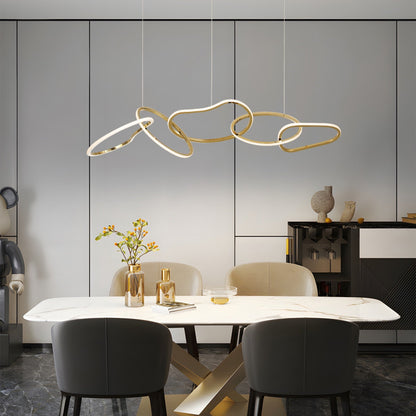Lampadario a LED in acciaio inossidabile di lusso nordico con luci a sospensione per sala da pranzo