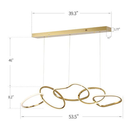 Lampadario a LED in acciaio inossidabile di lusso nordico con luci a sospensione per sala da pranzo