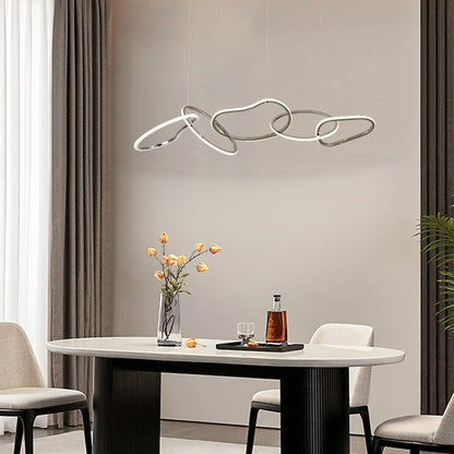 Lampadario a LED in acciaio inossidabile di lusso nordico con luci a sospensione per sala da pranzo