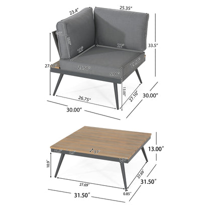 Set di divani da esterno a 5 posti a forma di V Norfolk di Christopher Knight Home