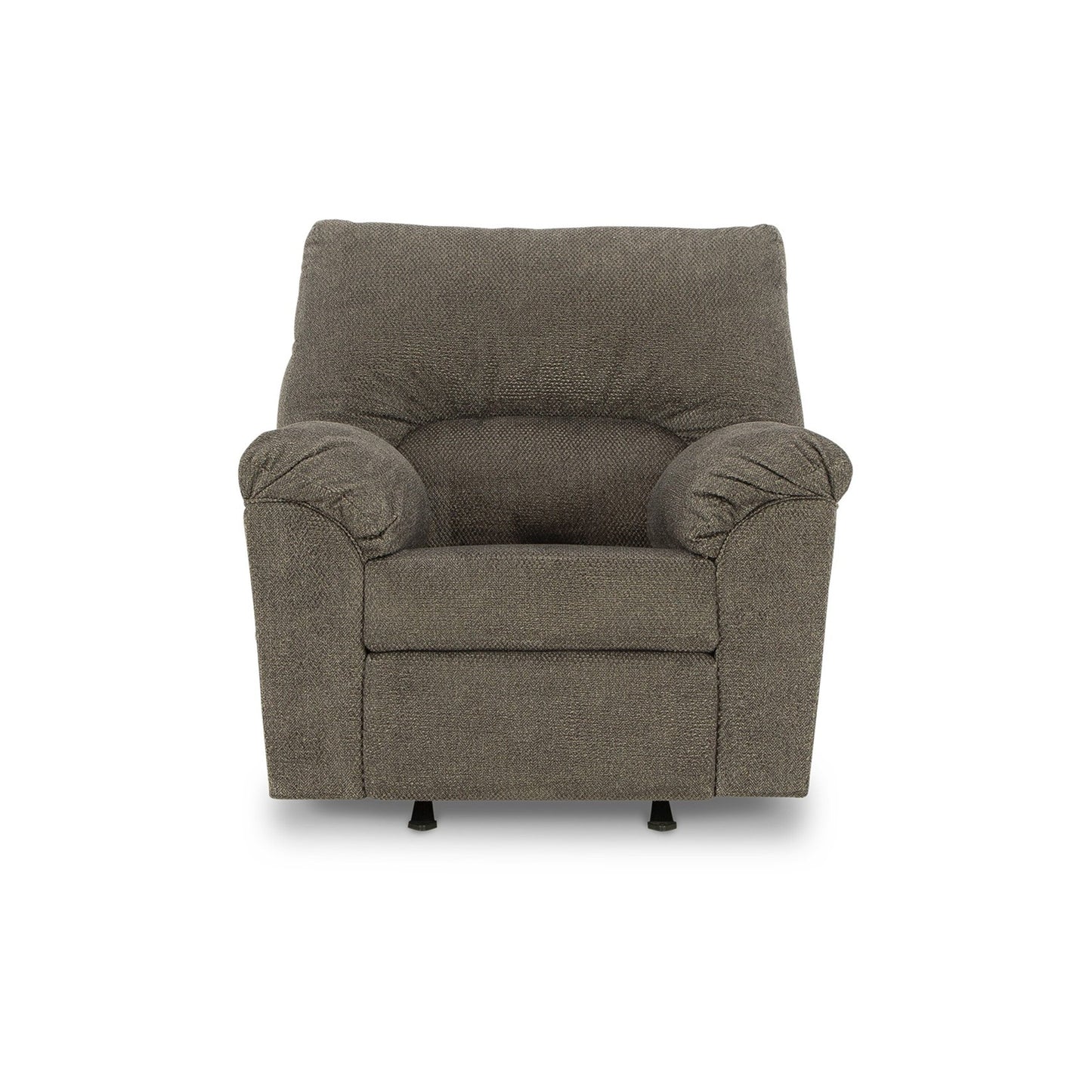 Poltrona reclinabile Noto Rocker, braccioli con cuscino grigio Mid-Century da 41 pollici