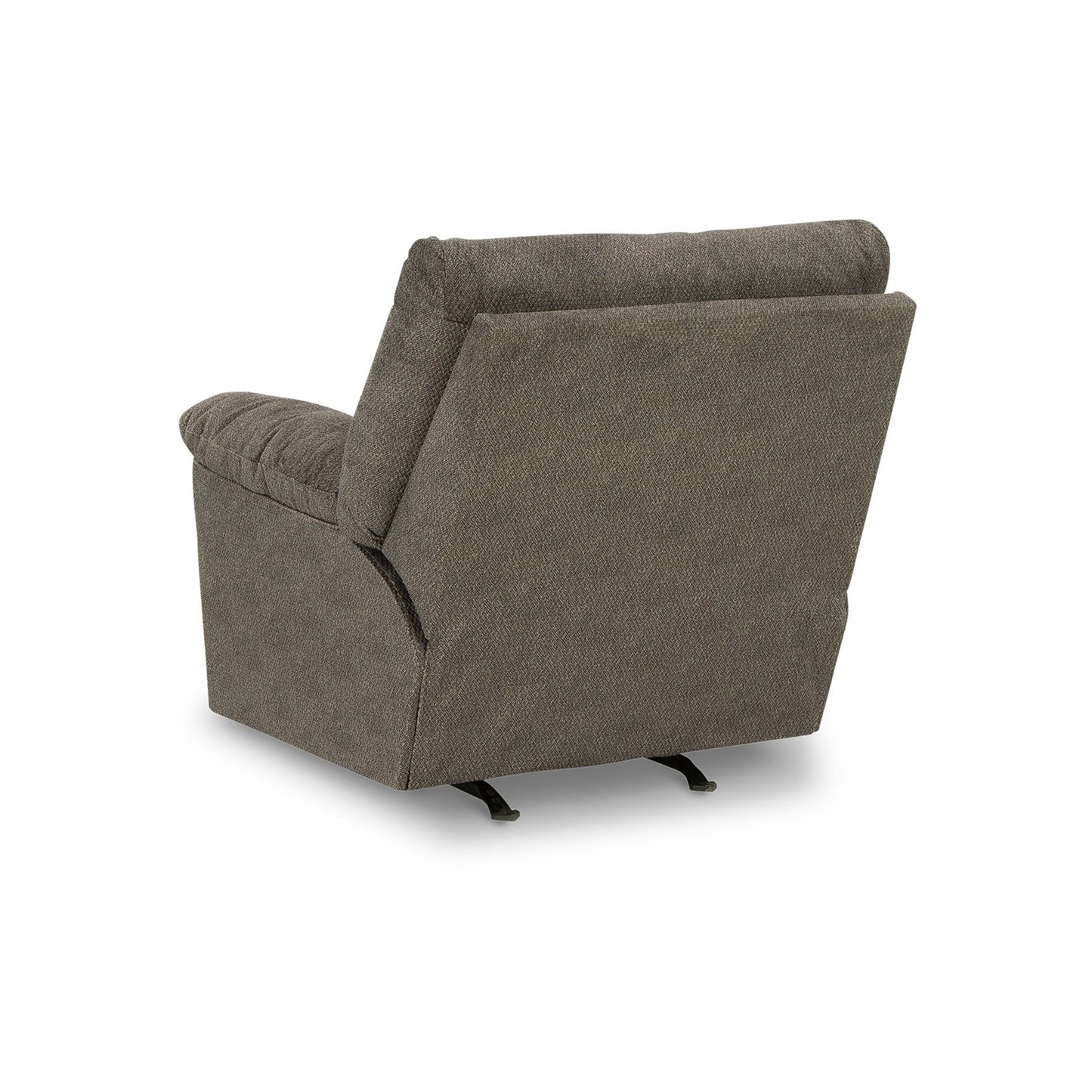 Poltrona reclinabile Noto Rocker, braccioli con cuscino grigio Mid-Century da 41 pollici