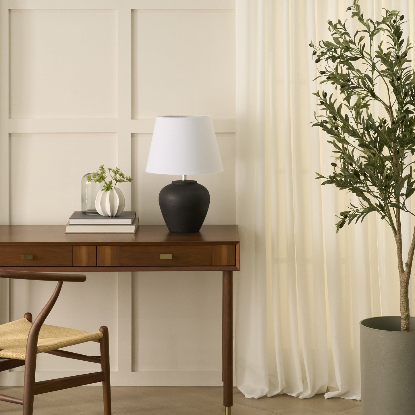 Lampada da tavolo rustica in ceramica Nourison 20