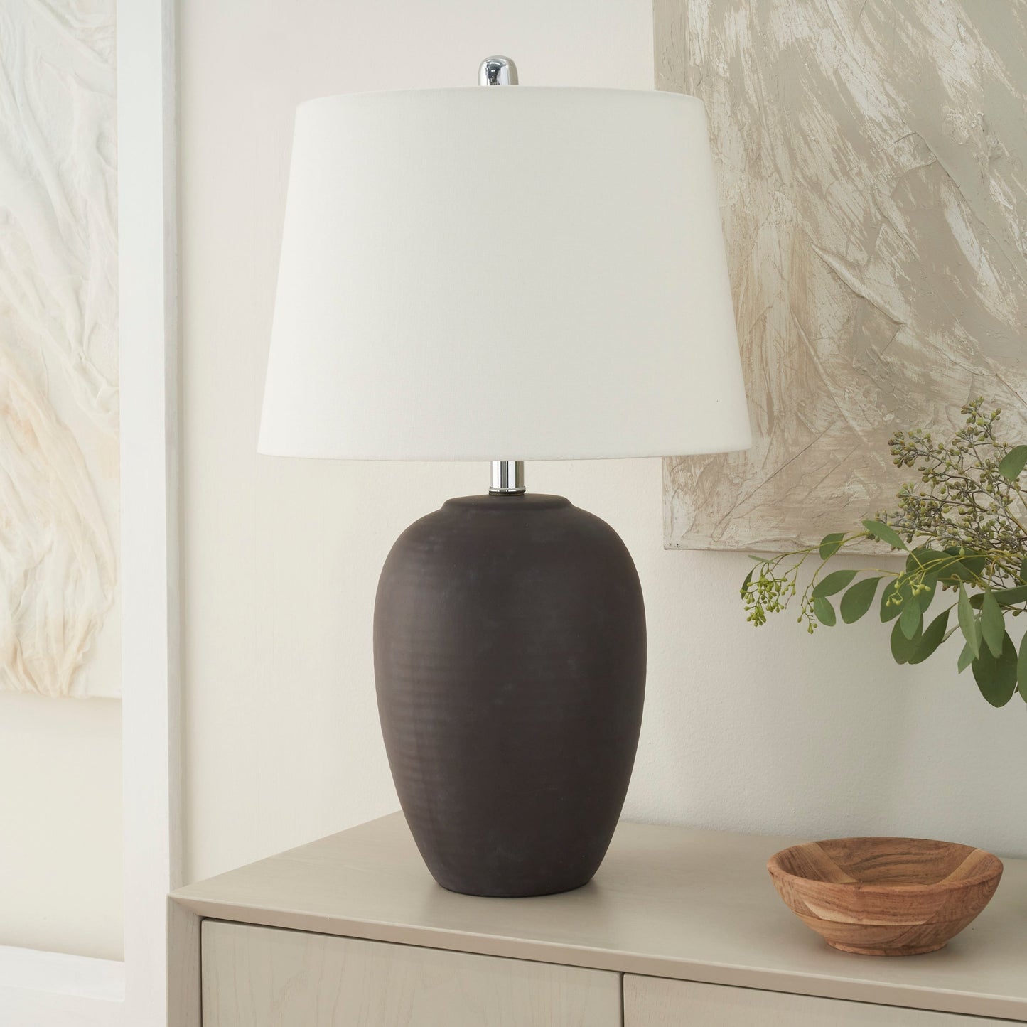 Lampada da tavolo in ceramica non smaltata Nourison 23
