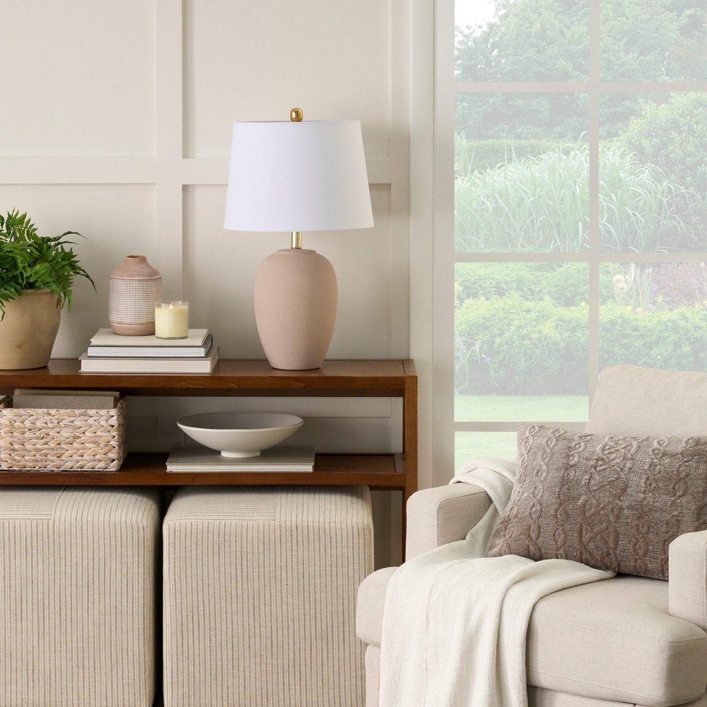 Lampada da tavolo in ceramica non smaltata Nourison 23