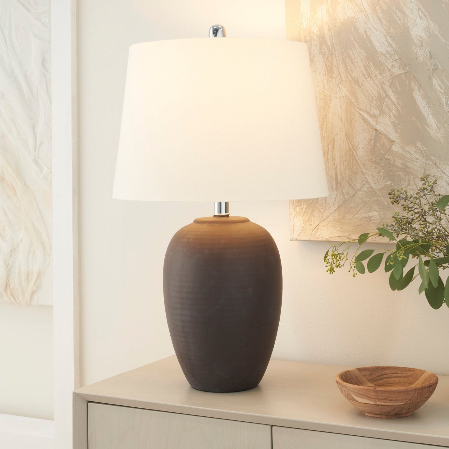 Lampada da tavolo in ceramica non smaltata Nourison 23