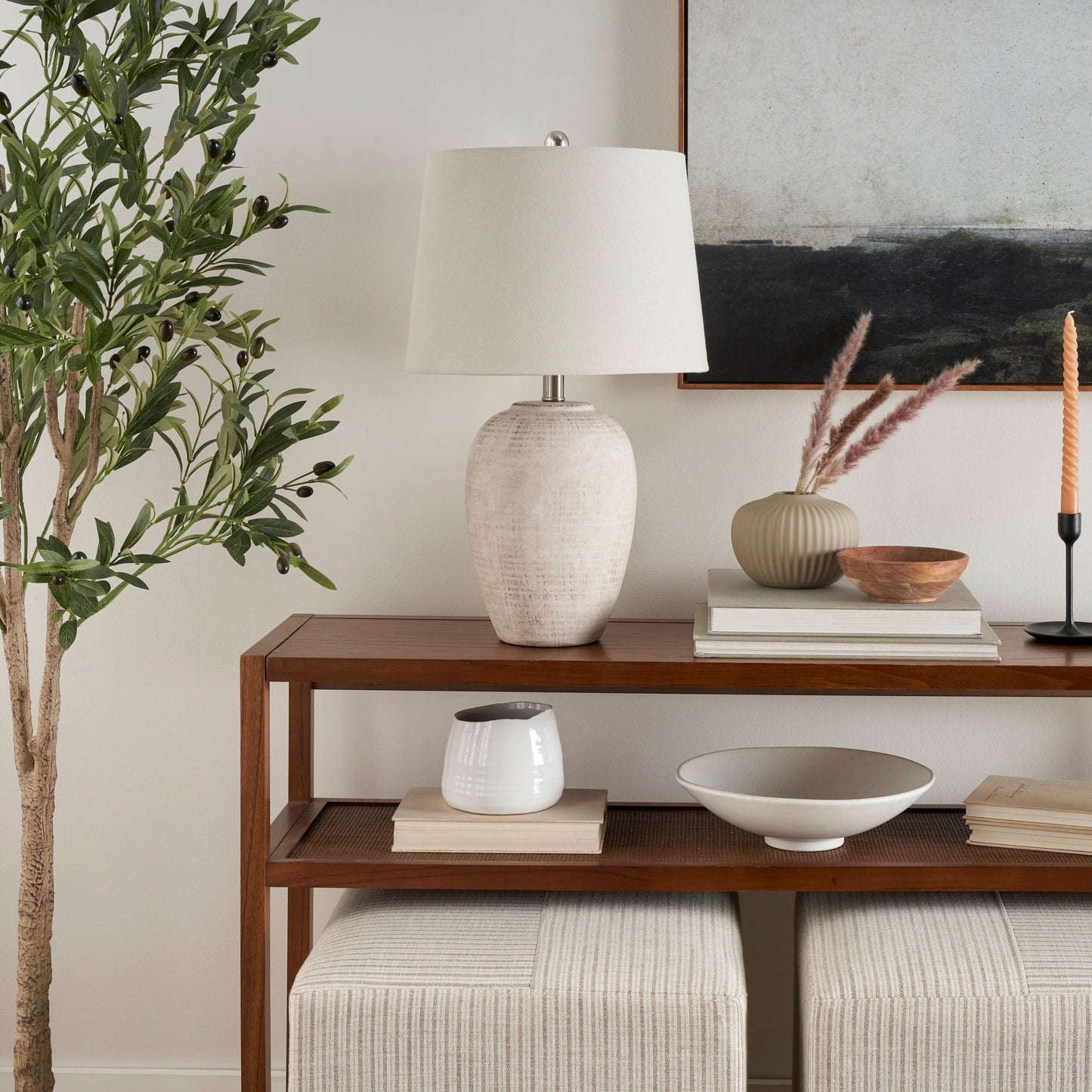 Lampada da tavolo in ceramica non smaltata Nourison 23