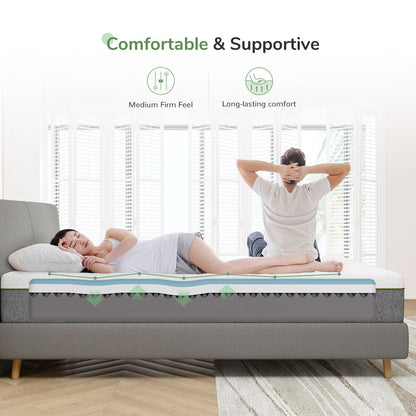 Materasso in memory foam Novilla da 10 pollici, comfort medio