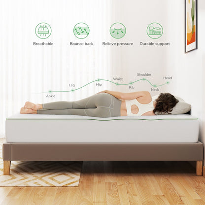 Materasso in memory foam Novilla da 10 pollici con gel rinfrescante di medie dimensioni in una scatola