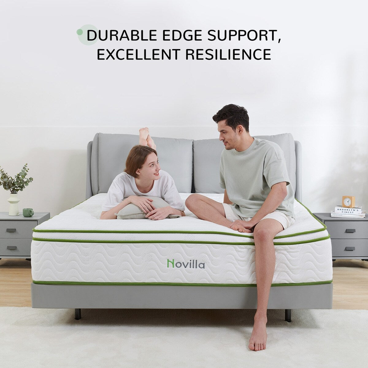 Materasso ibrido a molle insacchettate in memory foam Novilla da 10 pollici in una scatola