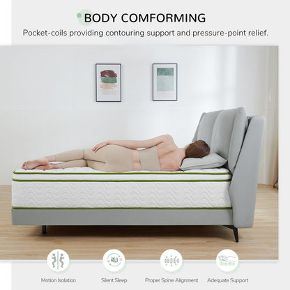 Materasso ibrido a molle insacchettate in memory foam Novilla da 10 pollici in una scatola