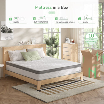 Materasso ibrido in memory foam Novilla Comfort Cool Gel da 12 pollici