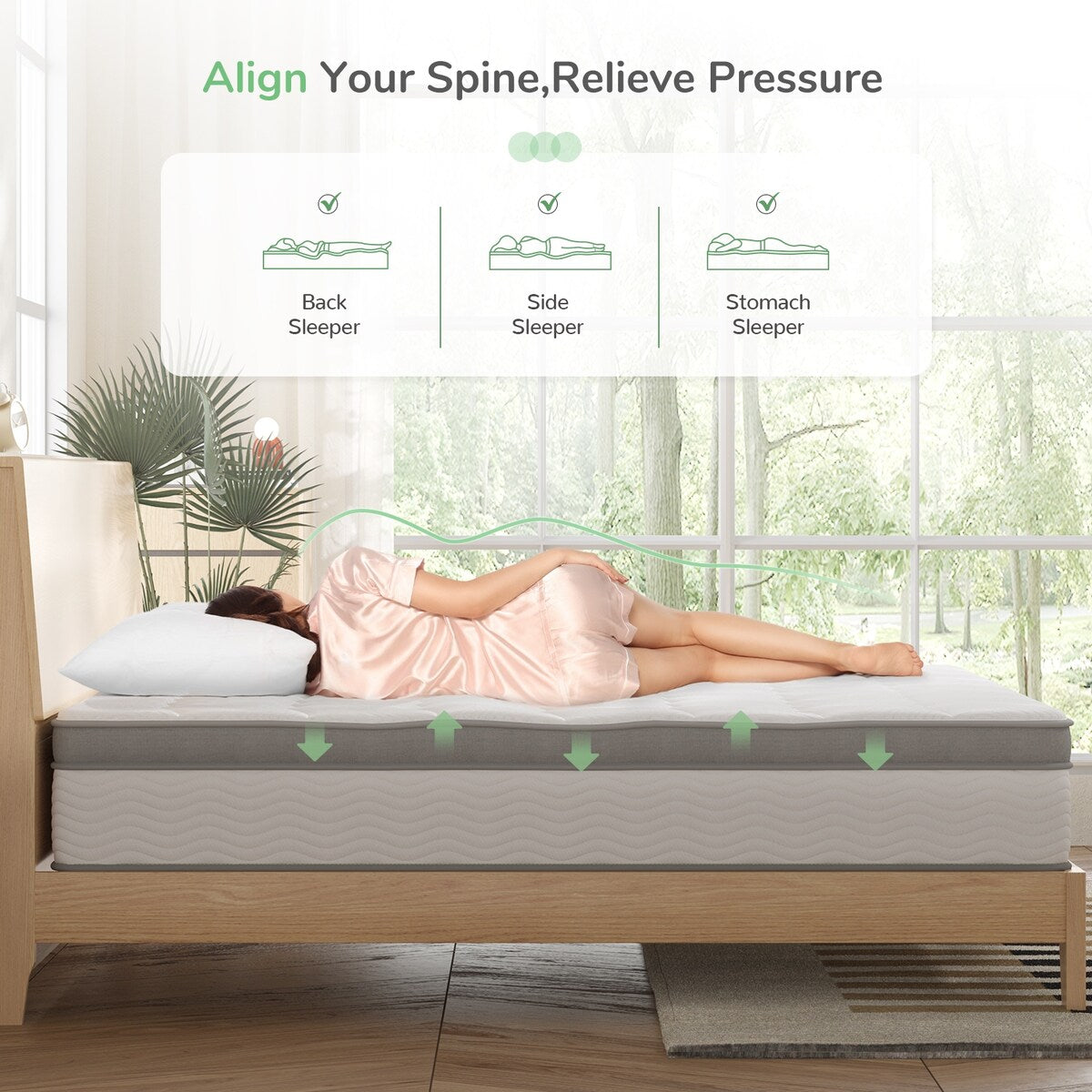 Materasso ibrido in memory foam Novilla Comfort Cool Gel da 12 pollici