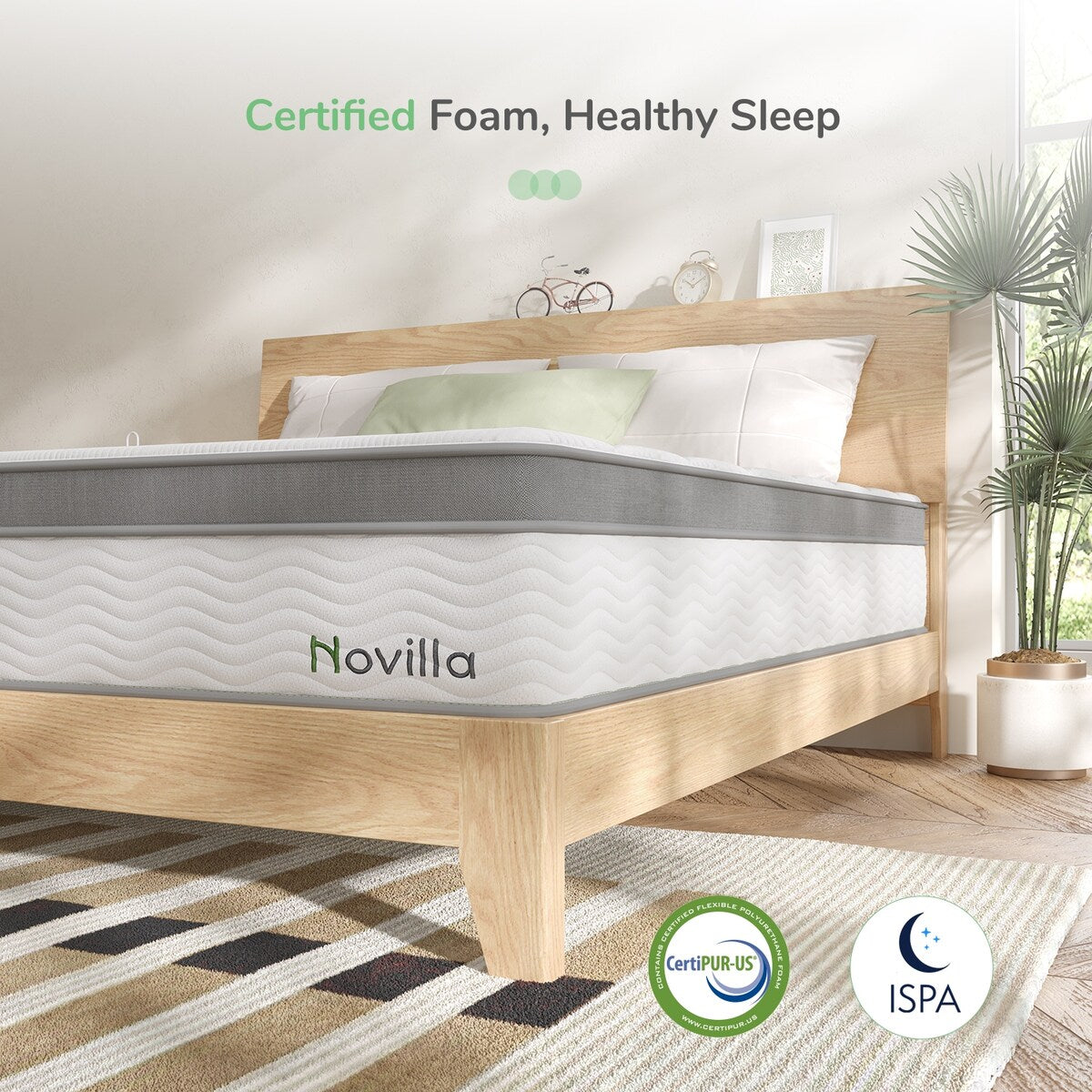 Materasso ibrido in memory foam Novilla Comfort Cool Gel da 12 pollici