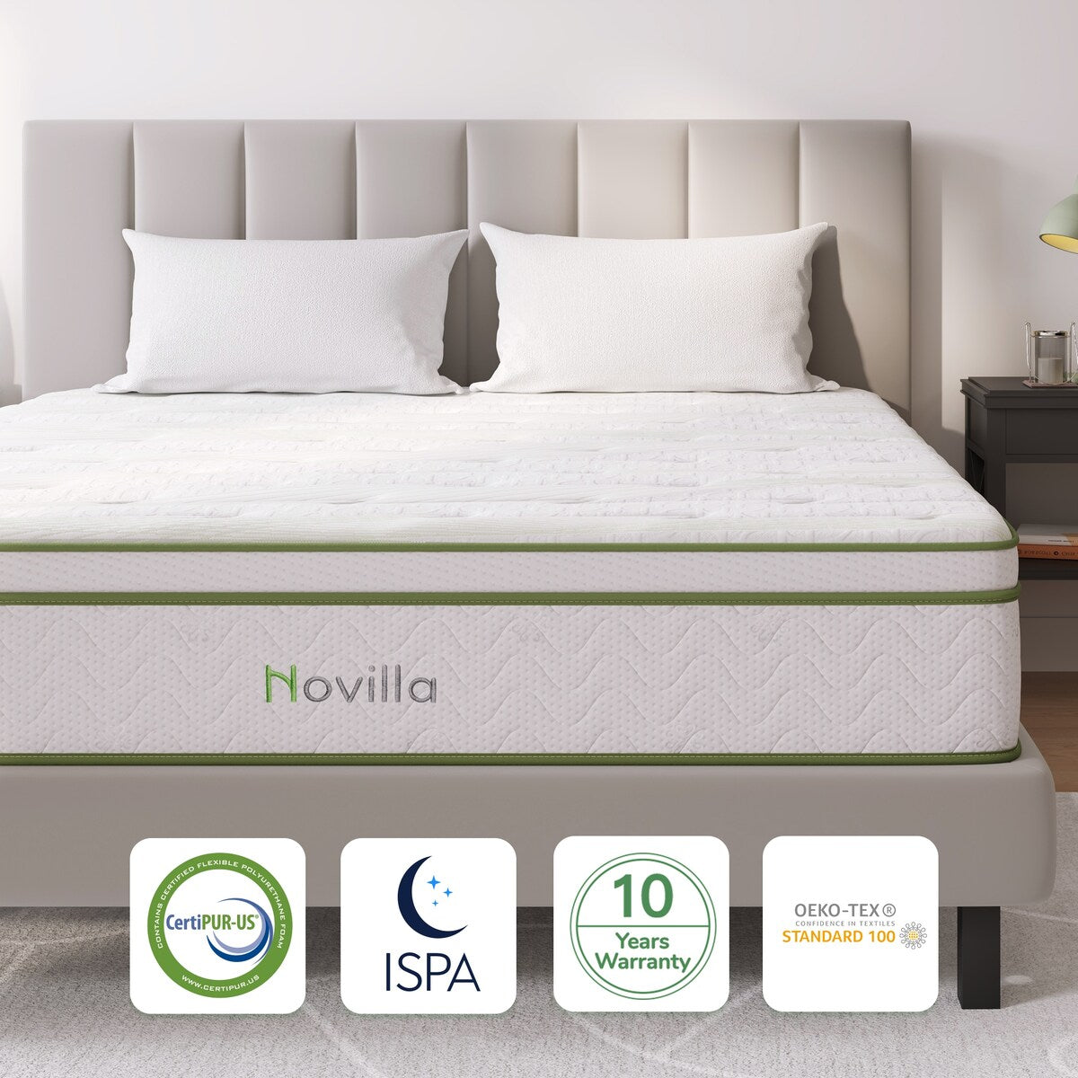 Materasso ibrido in memory foam Cool Gel Novilla da 12 pollici