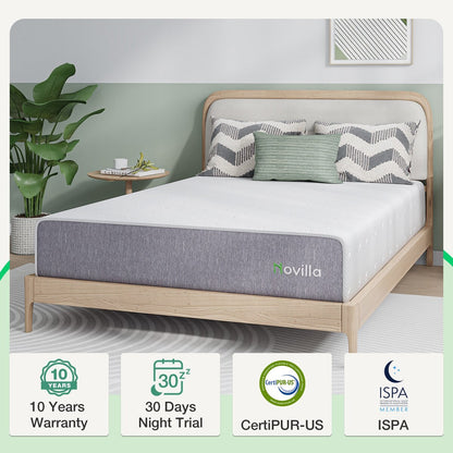 Materasso in memory foam Novilla da 12 pollici in gel fresco e rigido