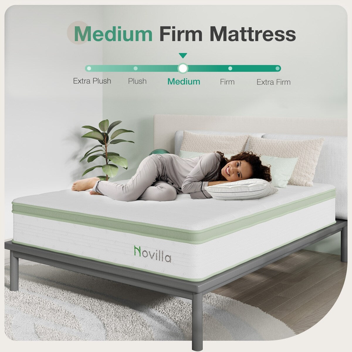 Materasso in schiuma ibrida a molle interne Novilla da 12 pollici