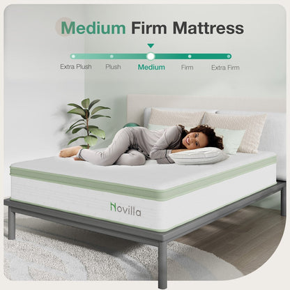 Materasso in schiuma ibrida a molle interne Novilla da 12 pollici