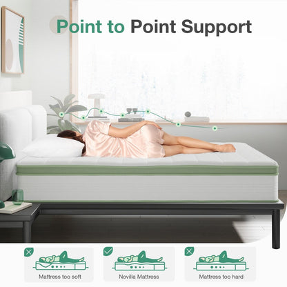 Materasso in schiuma ibrida a molle interne Novilla da 12 pollici