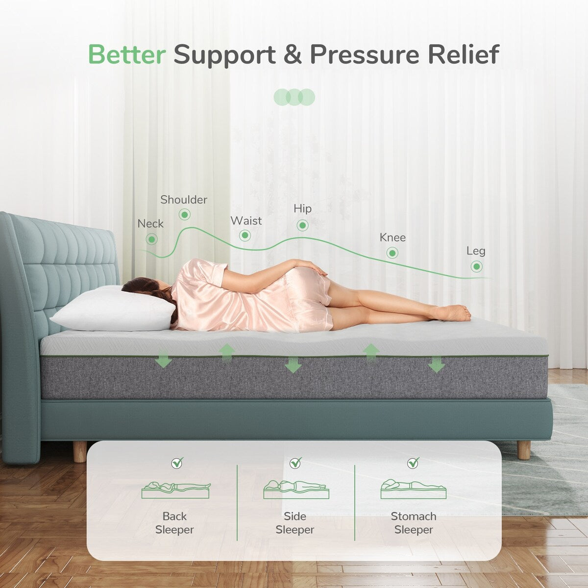 Materasso in memory foam Novilla da 12 pollici in gel, in una scatola