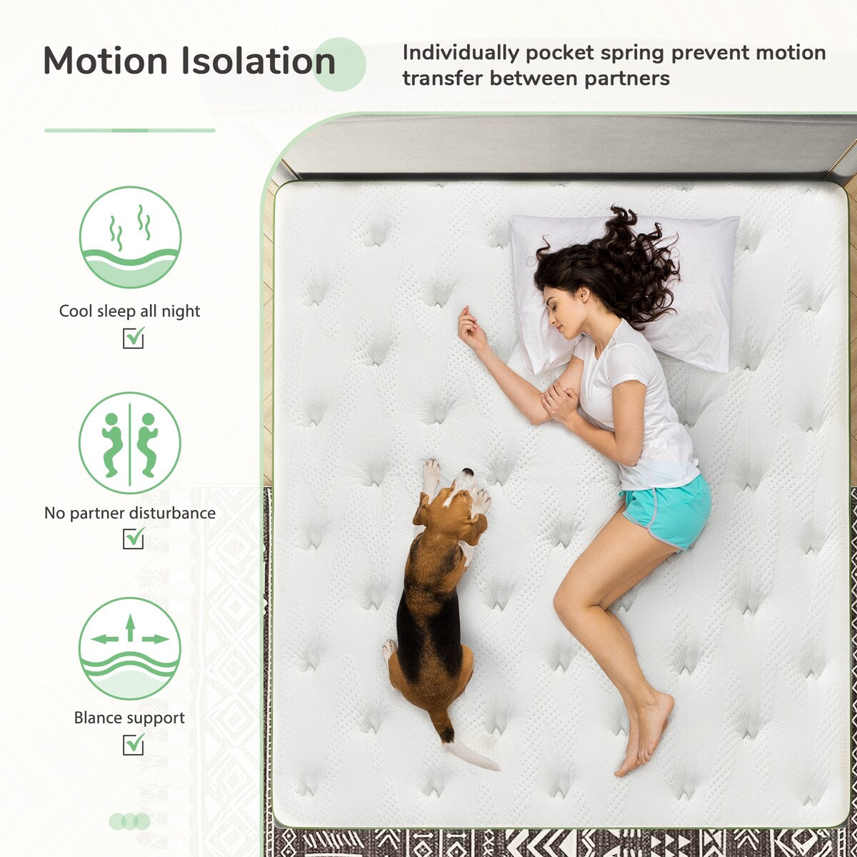 Materasso ibrido in memory foam e molle interne Novilla da 12 pollici