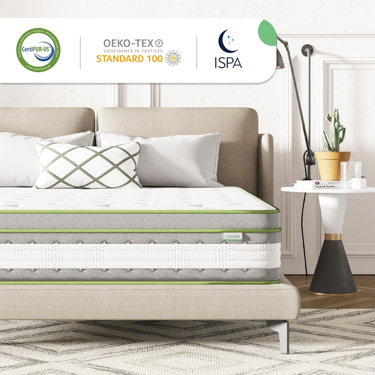 Materasso ibrido in memory foam e molle interne Novilla da 12 pollici