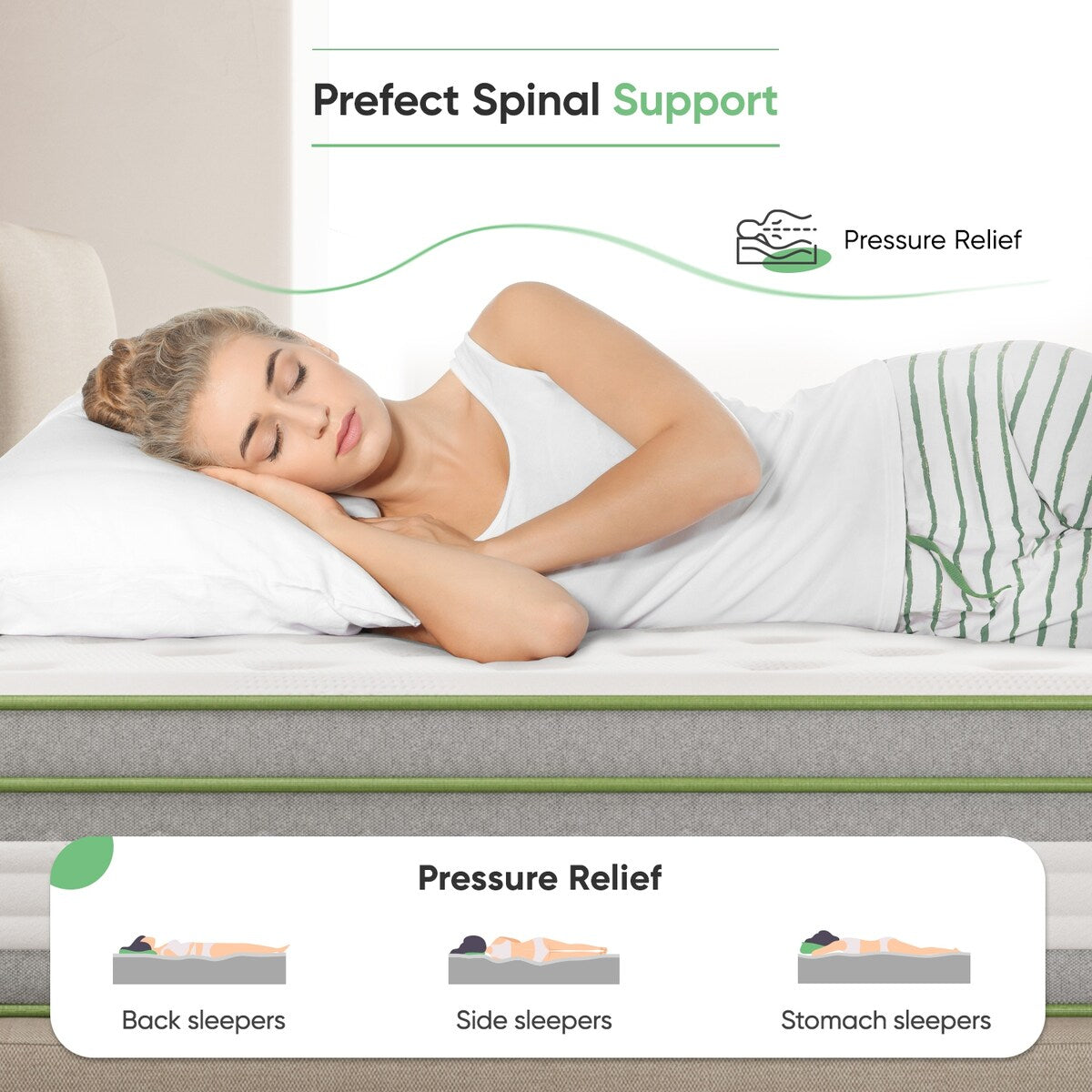 Materasso ibrido in memory foam e molle interne Novilla da 12 pollici