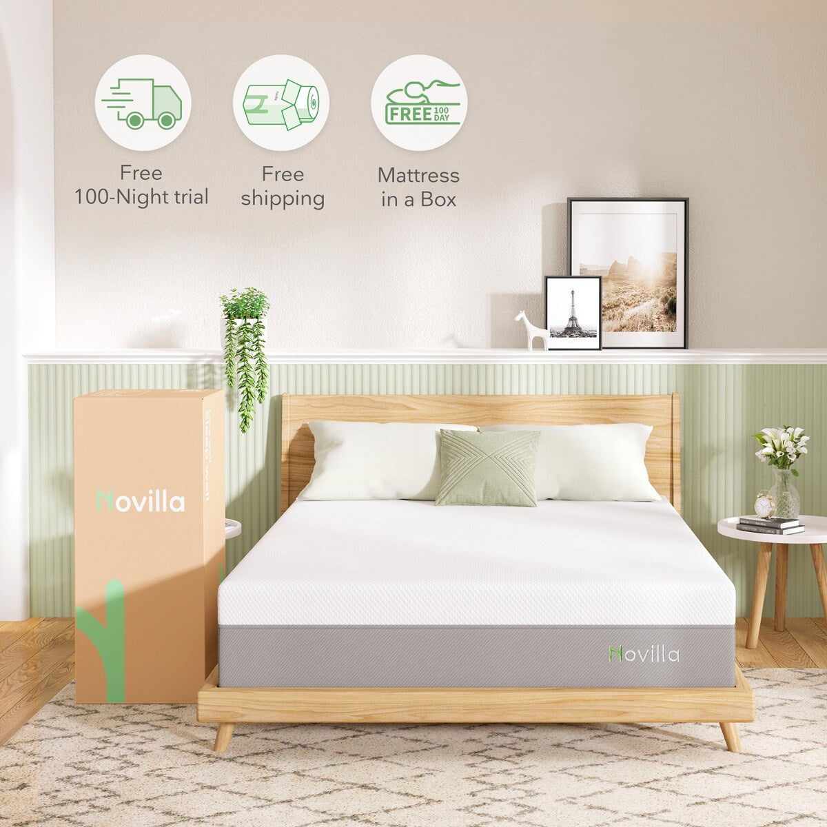 Materasso in memory foam Novilla da 12 pollici con gel rinfrescante di medie dimensioni