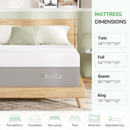 Materasso in memory foam Novilla da 12 pollici con gel rinfrescante di medie dimensioni