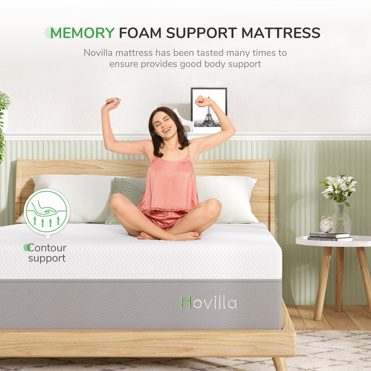 Materasso in memory foam Novilla da 12 pollici con gel rinfrescante di medie dimensioni