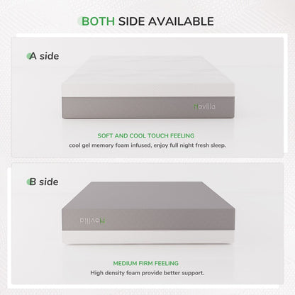 Materasso in memory foam Novilla da 12 pollici con gel rinfrescante di medie dimensioni