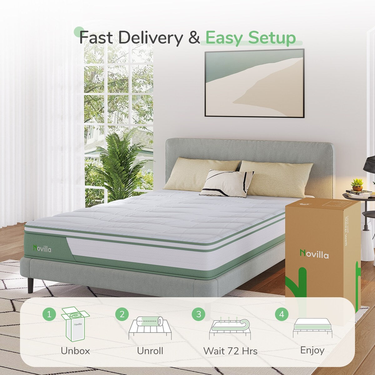 Materasso ibrido in memory foam e molle insacchettate Novilla da 8 pollici