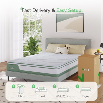 Materasso ibrido in memory foam e molle insacchettate Novilla da 8 pollici