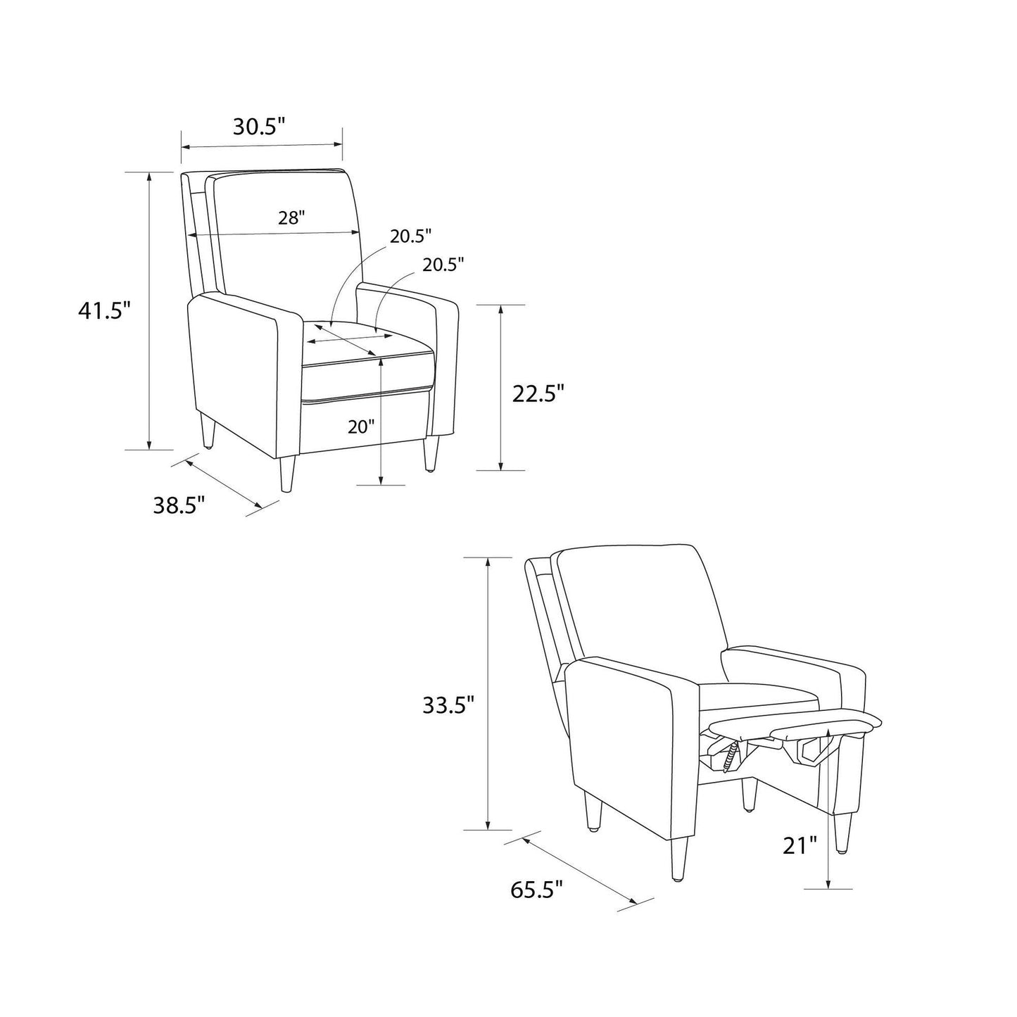 Poltrona reclinabile Novogratz Lana Pushback