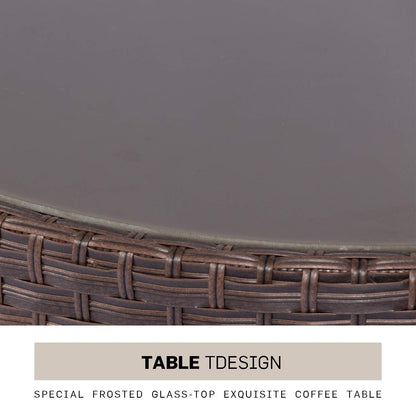 Set di divani componibili curvi a mezzaluna e semicircolari in rattan e vimini Nuon da 5 pezzi di Havenside Home