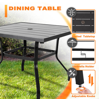 Set da pranzo da esterno Nuu Garden da 5 pezzi con sedie girevoli e cuscini