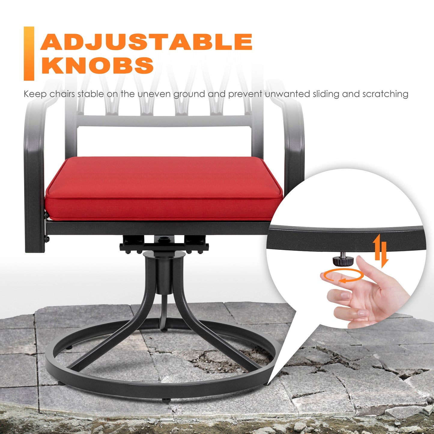 Set da pranzo da esterno Nuu Garden da 5 pezzi con sedie girevoli e cuscini